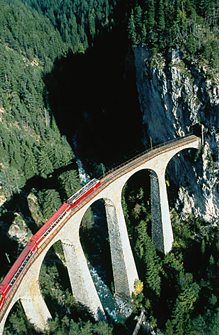Landwasser railway bridge, near Filisur, St. Moritz and Davos