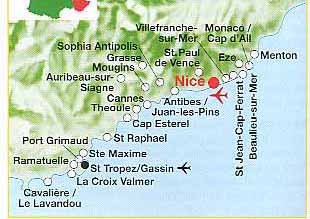 Karte Côte d'Azur